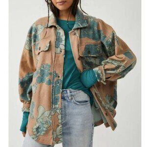 NEW FREE PEOPLE Printed Ruby Jacket / Tan Combo